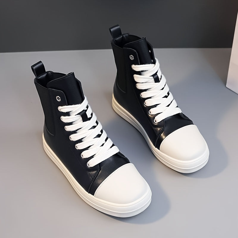Solid Flat High Tube Sports Sneakers Slip resistant Wear resistant Sport Shoes