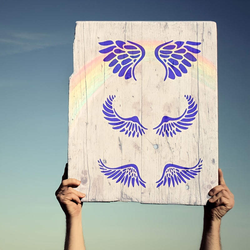 Wings Pattern Plastic Stencil for DIY Painting on Boards or Fabric