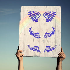 Wings Pattern Plastic Stencil for DIY Painting on Boards or Fabric