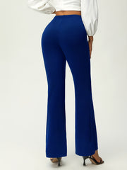 Stretchy Flare Leg Pants, High Waist Work Office Women's Clothing
