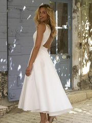 V Neck Bridesmaid Dress Backless Mid Waist Summer Dress Wedding Party