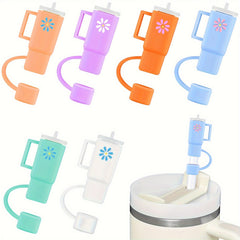 6pcs Silicone Straw Tips Reusable Leakproof Straw Lids Cup Acces