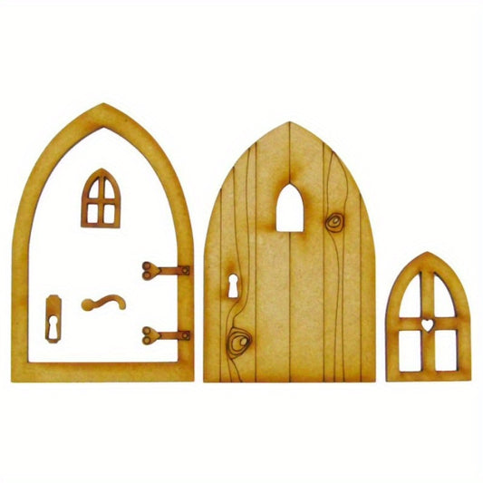 DIY Wooden Fairy Elf Door Craft Kit Christmas Door Decoration Vintage