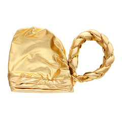 Golden Hot Stamping Turbans Three Layer Bright Head Wraps Twist Braid Bonnet
