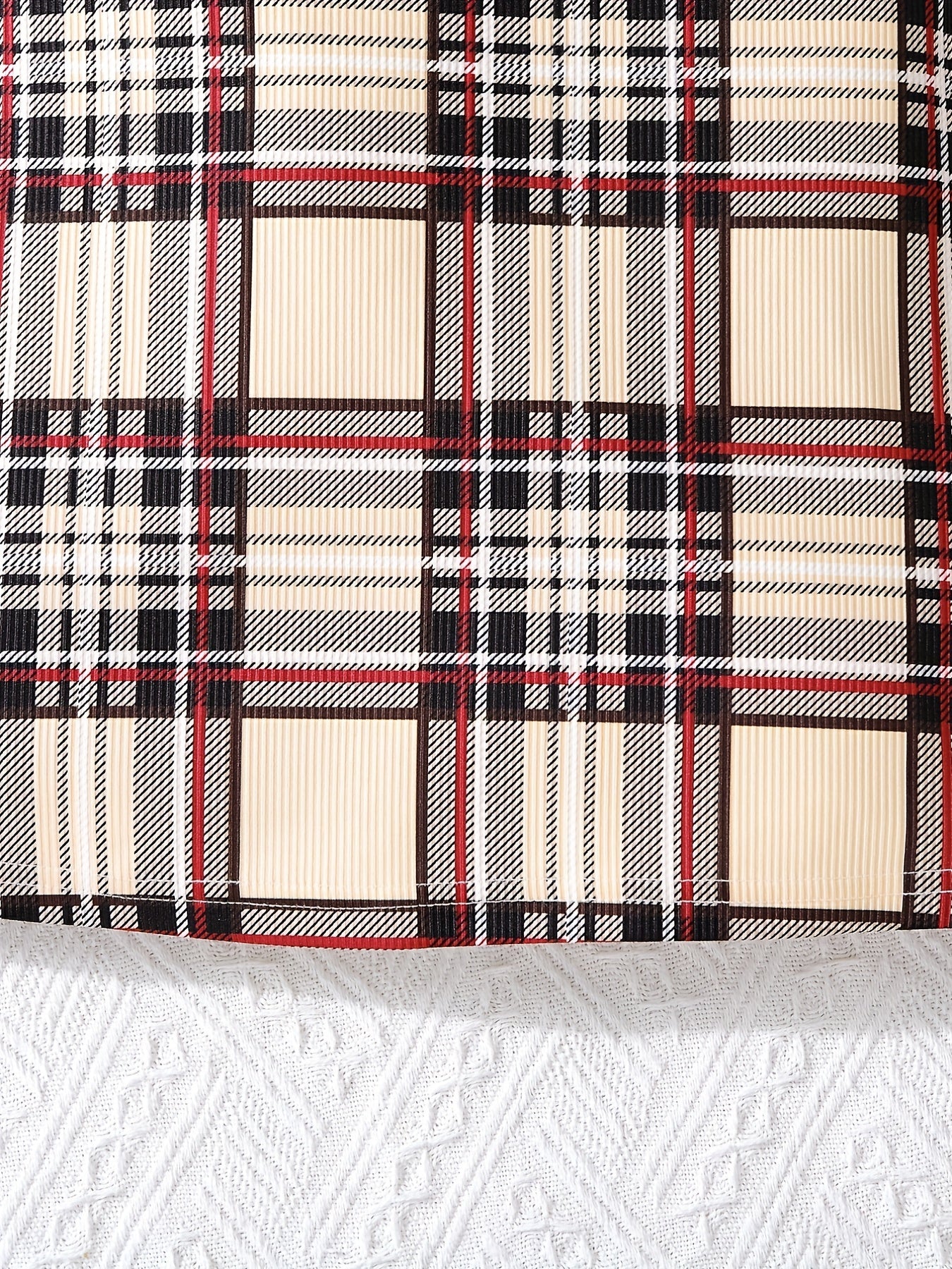 Plaid Print Square Neck Spaghetti Strap Bodycon Dress