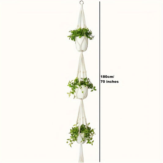 Macrame 2 Tier Plant Hanger 124 cm 177 cm