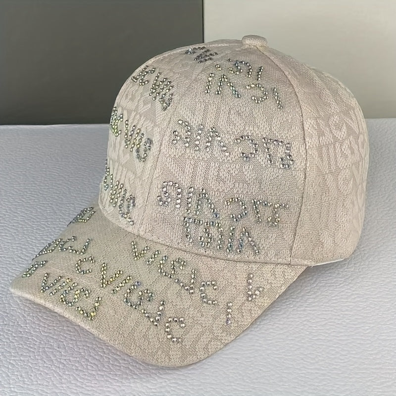 Rhinestone Letter Baseball Cap Sunshade Peaked Cap For Men