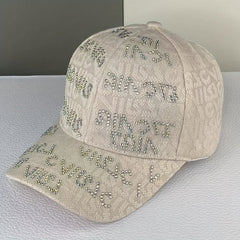 Rhinestone Letter Baseball Cap Sunshade Peaked Cap For Men