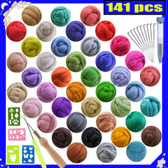 Needle Felting Kit 42 Colors Set Wool Roving Starter Kit with Tools