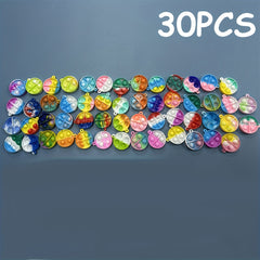 30pcs Mini Silicone Pop Fidget Sensory Toys for Ages 3-6, Party Favors