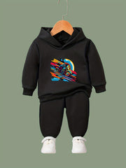 Motor Biker Long Sleeve Hoodie & Sweatpants Set