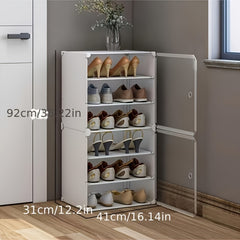 Shoes Rack With Dustproof Door Standing Folding Shoes Rack