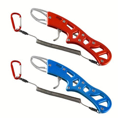 Stainless Steel Fishing Tools Kit Carabiner Spring Rope Fish Lip Gripper