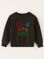 LOVE GIGI Baby Round Neck Sweatshirt Spring Autumn Long Sleeve Sports Sweatshirt