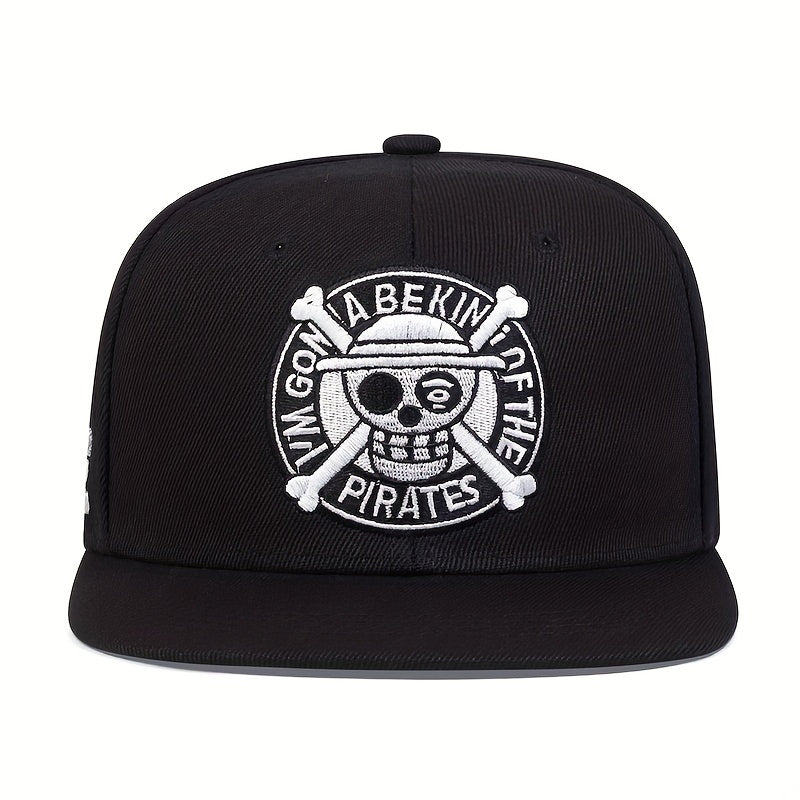 Men's Adjustable Embroidered Flat Brim Hat Baseball Cap Snapback Cap For Men