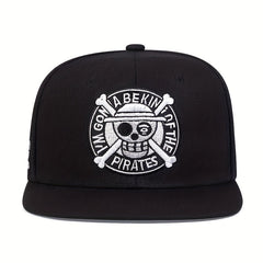 Men's Adjustable Embroidered Flat Brim Hat Baseball Cap Snapback Cap For Men