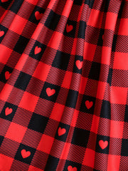 Toddler Baby Girls Stylish Red Block Bow Dress