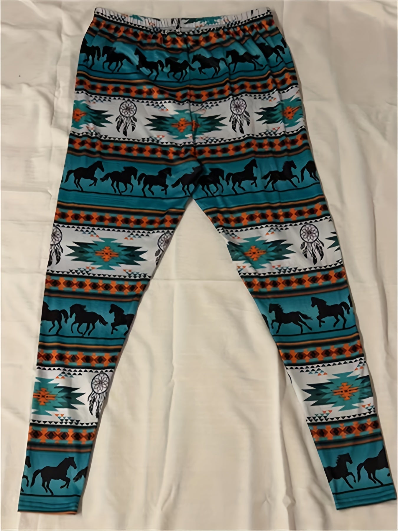 Boho Leggings Women's Tribal Print High Rise Leggings