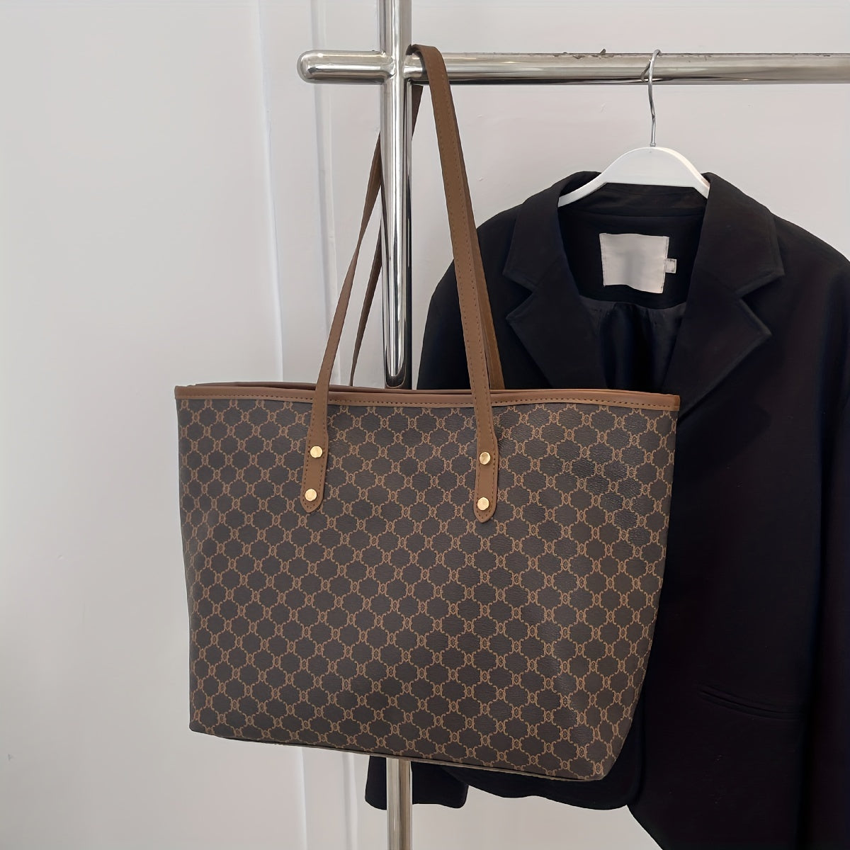 Vintage Pattern Tote Bag Large Capacity Stylish Shoulder Bag