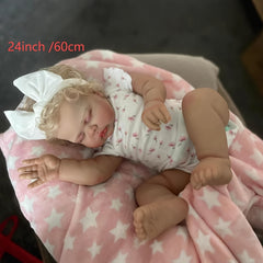 24 Inch Vinyl Closed Eye Pickle Reborn Doll Soft Body Lifelike Companion Toy