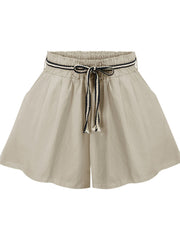Wide Leg Shorts Casual Tie Waist Summer Shorts Women's Clothing