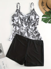 Women's Plus Size Tropical Print Tankini Set