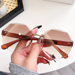 Gradient Lens Sunglasses Polygon Frame Glasses
