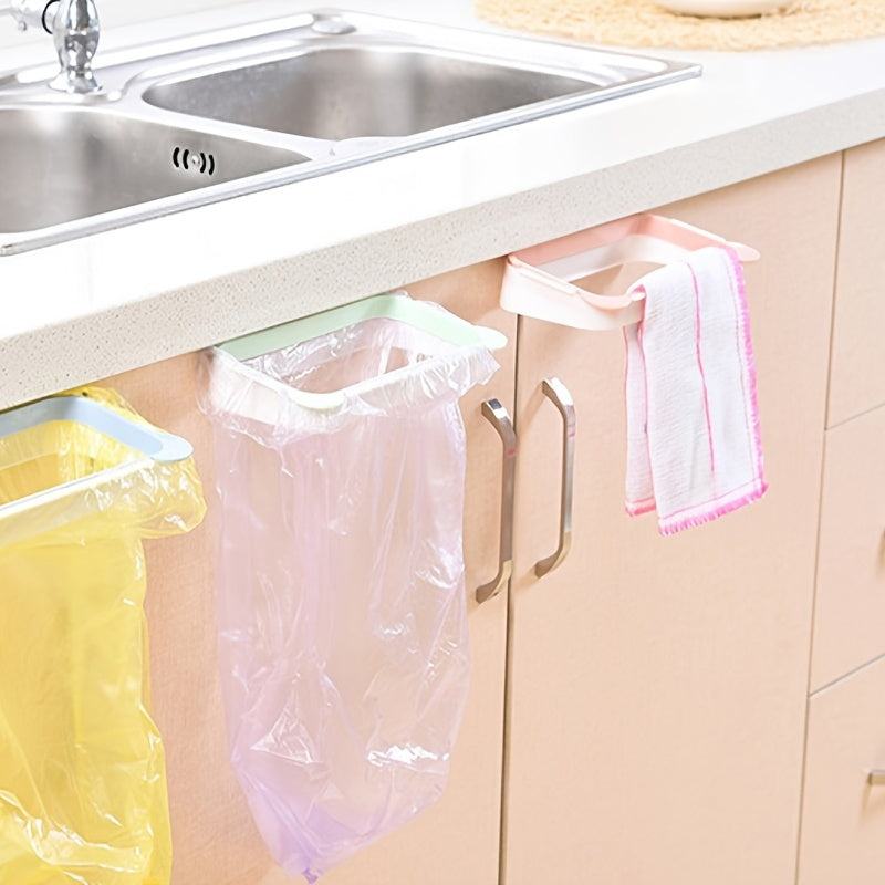 Portable Trash Bag Holder For Home Kitchen Cabinet Door Space Saving Hanging