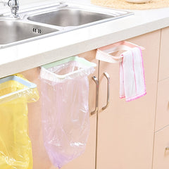 Portable Trash Bag Holder For Home Kitchen Cabinet Door Space Saving Hanging