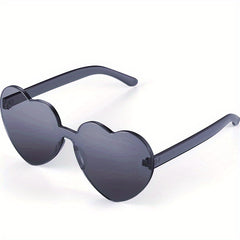 Heart Sunglasses For Women Men Jelly One piece Party Travel Sun Shades