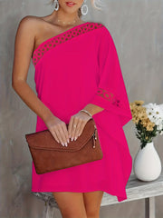 One Shoulder Lace Party Mini Dress