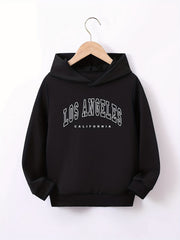 LOS ANGELES Boys Hooded Sweatshirt Spring Fall Casual Pullover Kids Hoodie Tops
