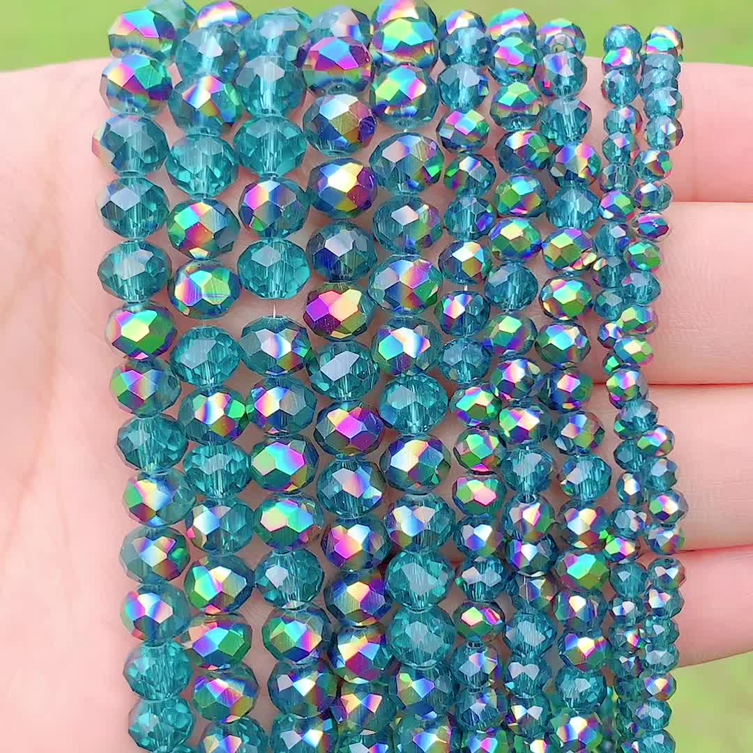 Colorful Faceted Glass Spacer Beads for DIY Jewelry Making