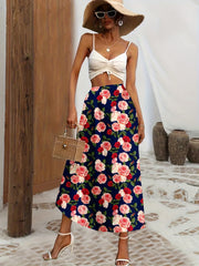 Floral Print High Waist Skirt for Spring & Summer