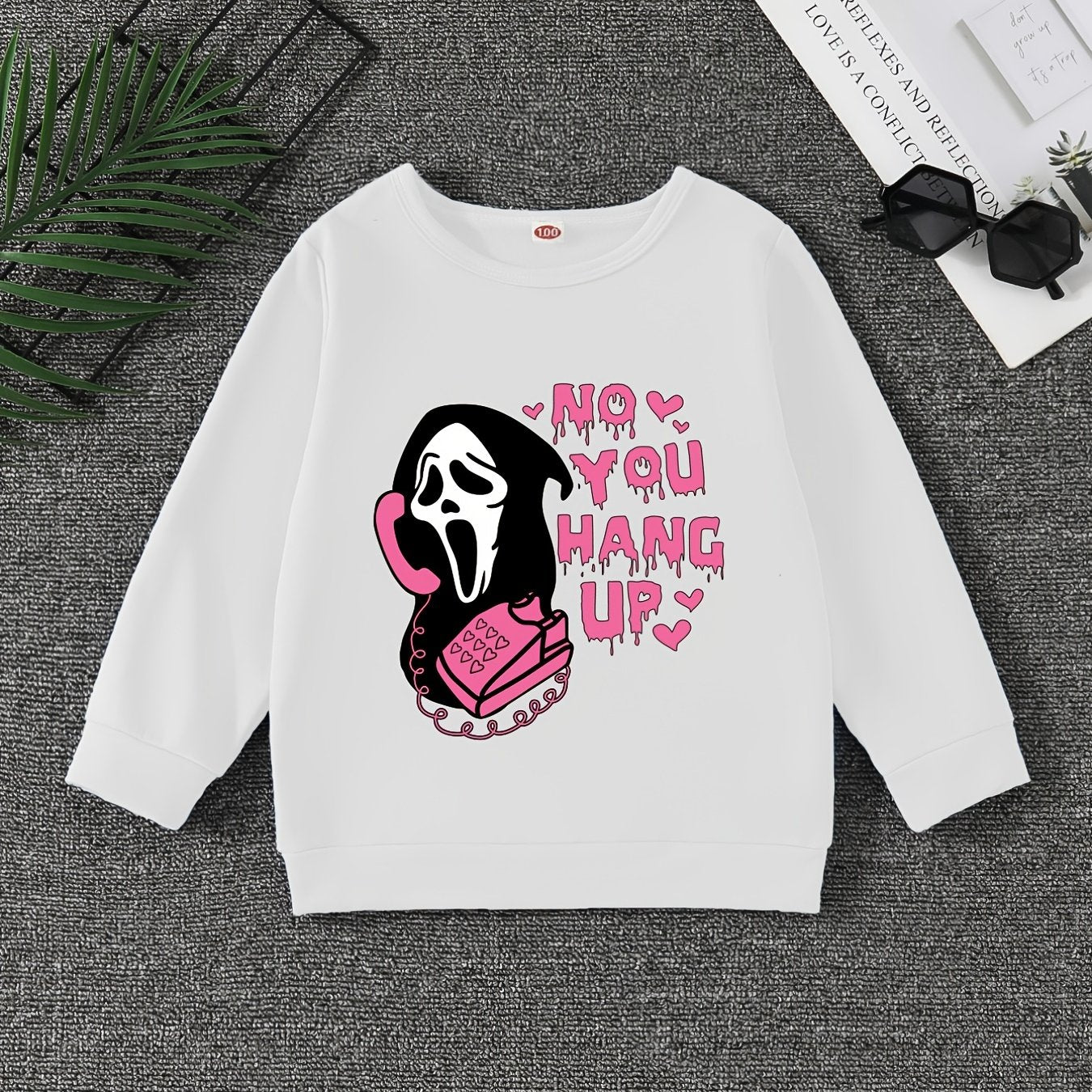 Girls' ''No You Hang Up'' Graphic Sweatshirt Halloween Clothing