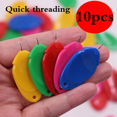 10pcs Needle Threader Tool Self Threading Hand Needles Wire Loop DIY