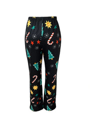 Christmas Print Lounge Set Long Sleeve Top & Pants Women's Loungewear