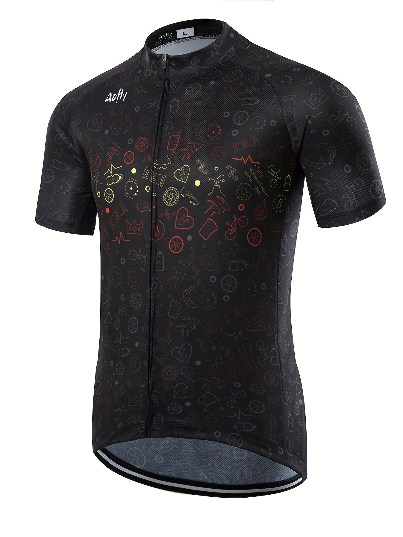 Quick Dry Men's Cycling Jersey Doodle Graphic