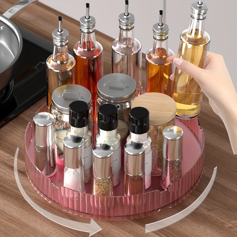 Acrylic Lazy Susan Turntable Display Stand Rotating Spice Rack Makeup Organizer