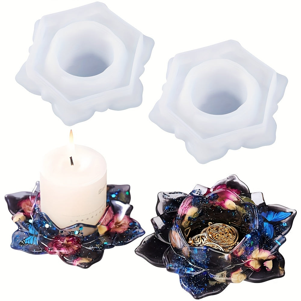 Resin Flower Candlestick Silicone Mold for DIY Jewelry Box Trinket Container