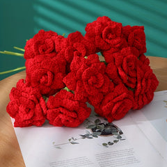 Creative Crochet Wool Eternal Flower Rose Handicrafts Unique Gift
