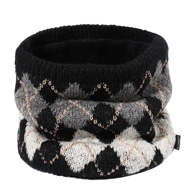 Jacquard Plaid Neck Scarf Ladies Winter Warm Neck Warmer Infinity Scarf