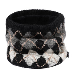 Jacquard Plaid Neck Scarf Ladies Winter Warm Neck Warmer Infinity Scarf