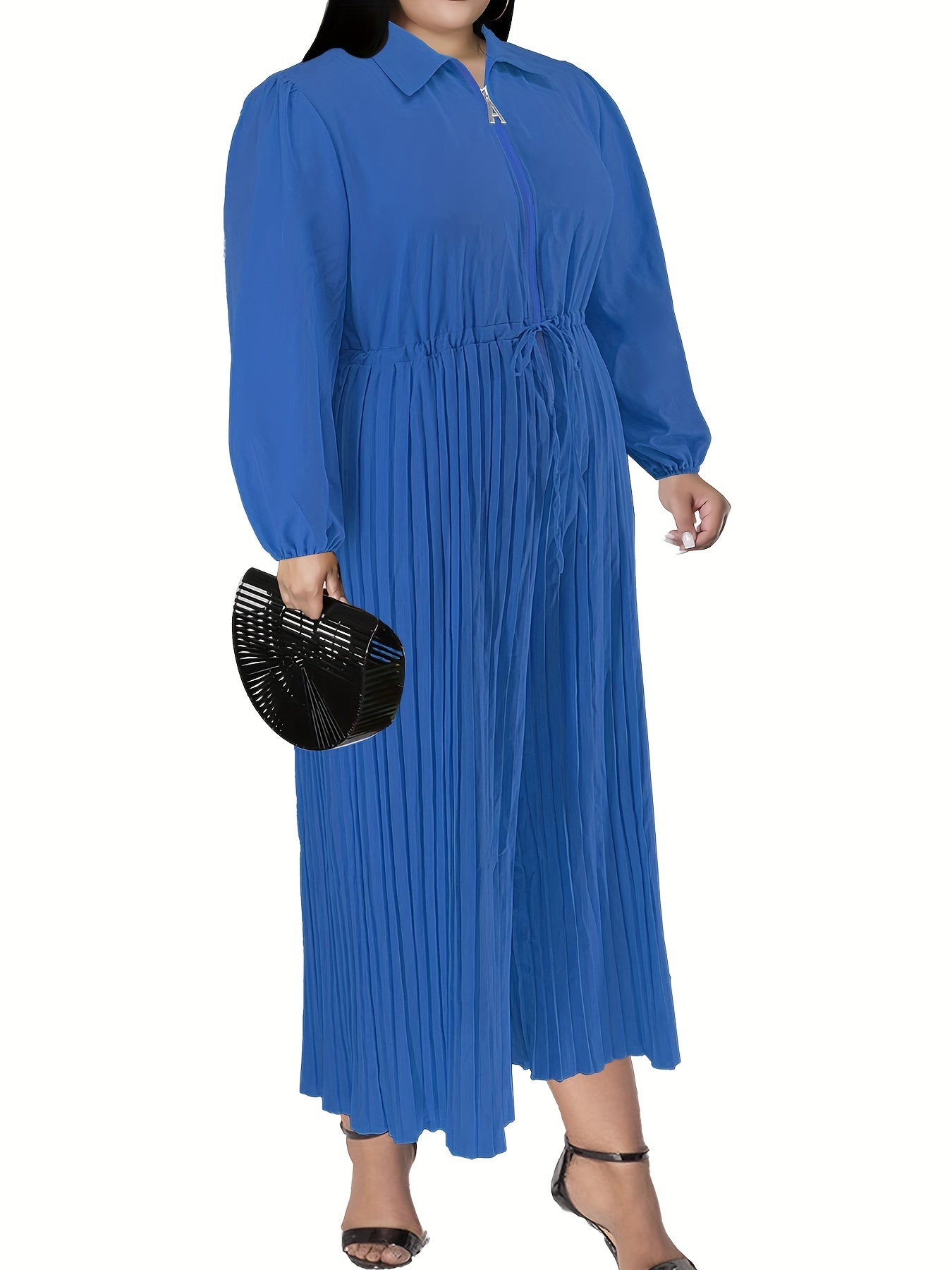 Casual Jumpsuit Women's Solid Zipper Drawstring