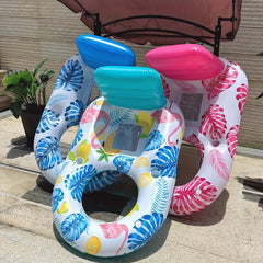 Leaf Pool Float Inflatable Lounge Chair with Cup Holder