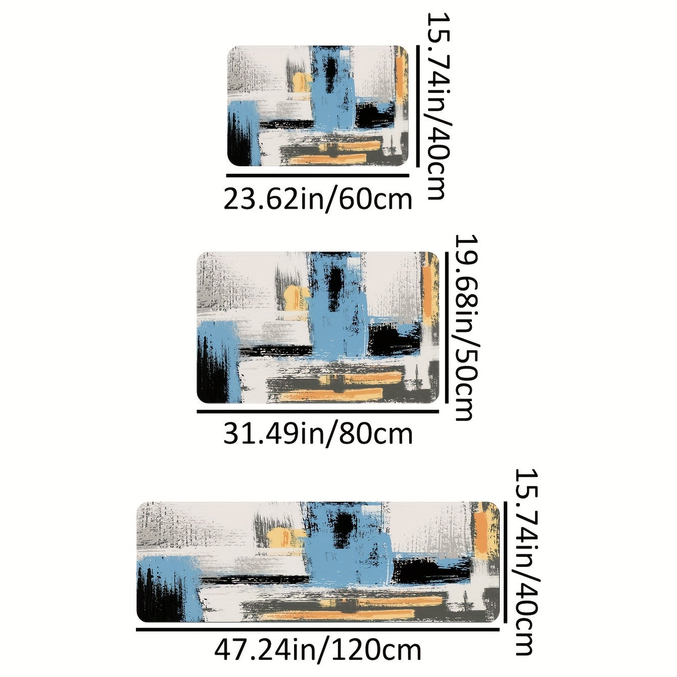 Anti-Fatigue Kitchen Sponge Mat, Abstract Pattern, Non-Slip, Machine Washable