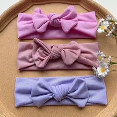 3pcs Plain Bow Hairband Soft Comfortable Headband