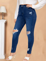 High Rise Ripped Skinny Jeans