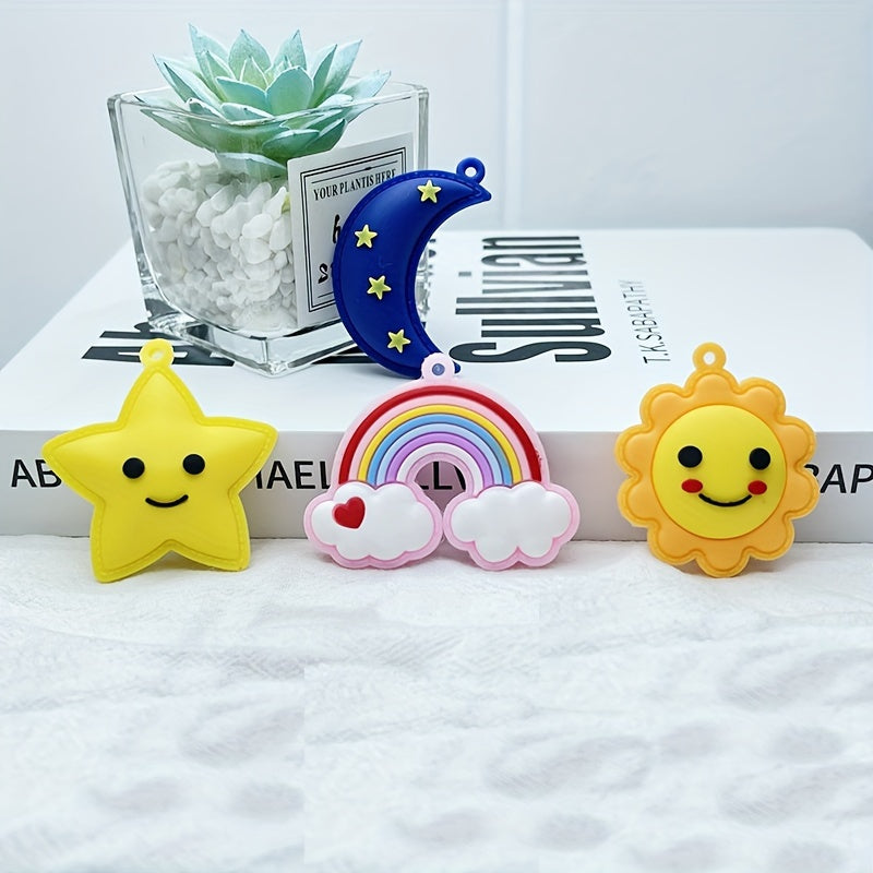 Cartoon Star Sun Moon Rainbow Keychain Pendant Decoration