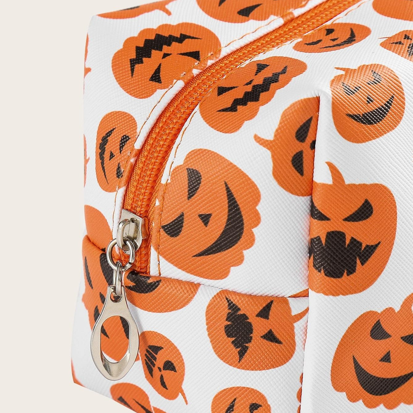 Halloween Pumpkin Print Makeup Bag Square Zipper Pouch